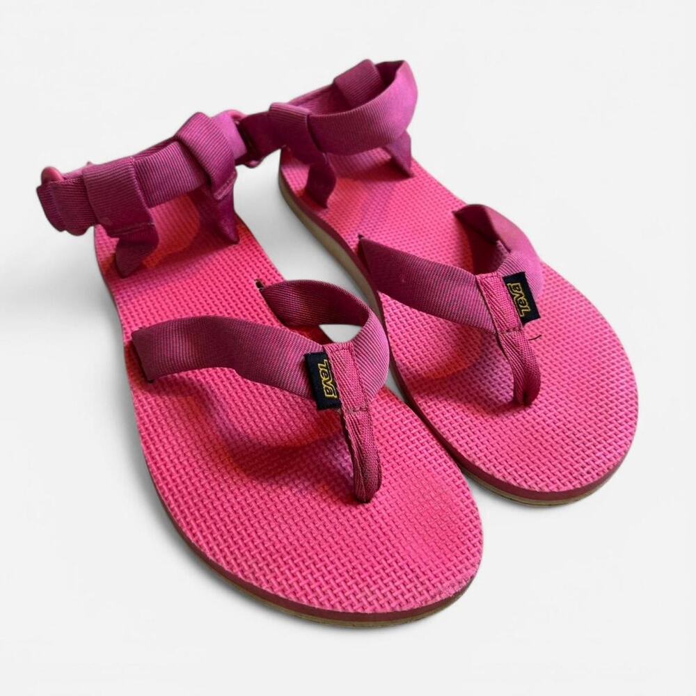 Teva pink sandals with ankle strap